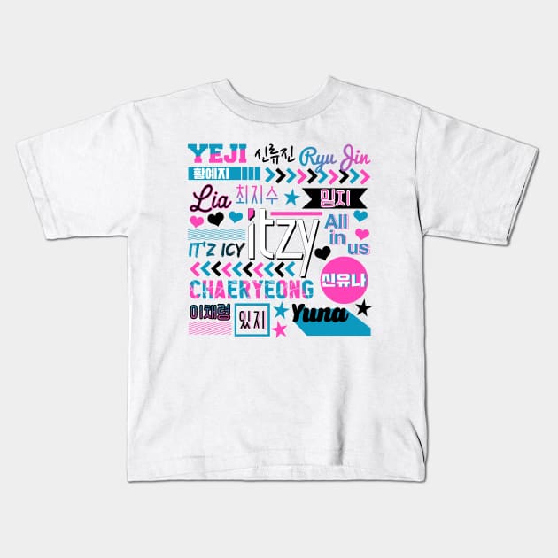 ITZY Collage Kids T-Shirt by lovelyday